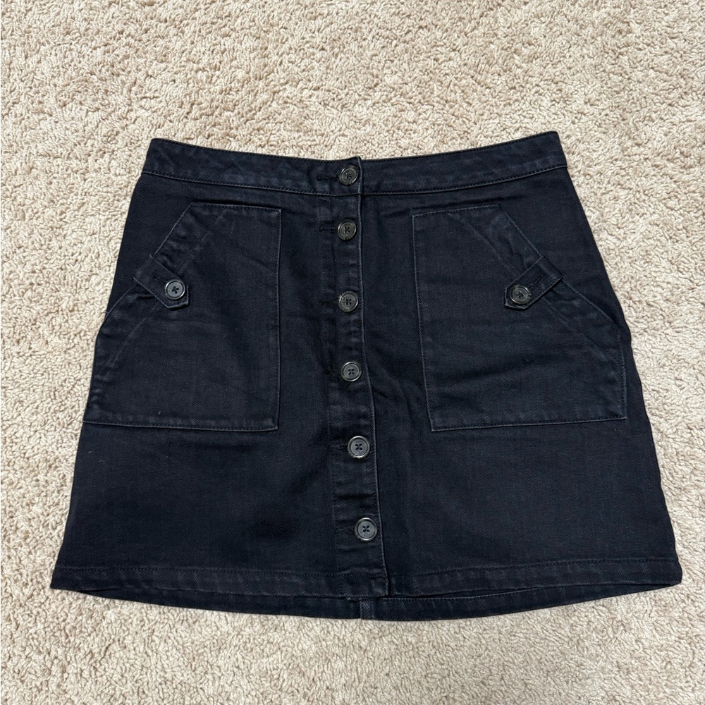 Forever 21 Black A-Line Button Skirt